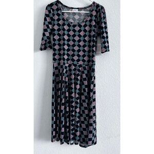 LuLaRoe Amelia  confortable spandex dress black sizeM midi flare